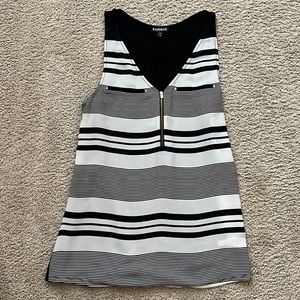 Express Black and White Sleeveless Blouse